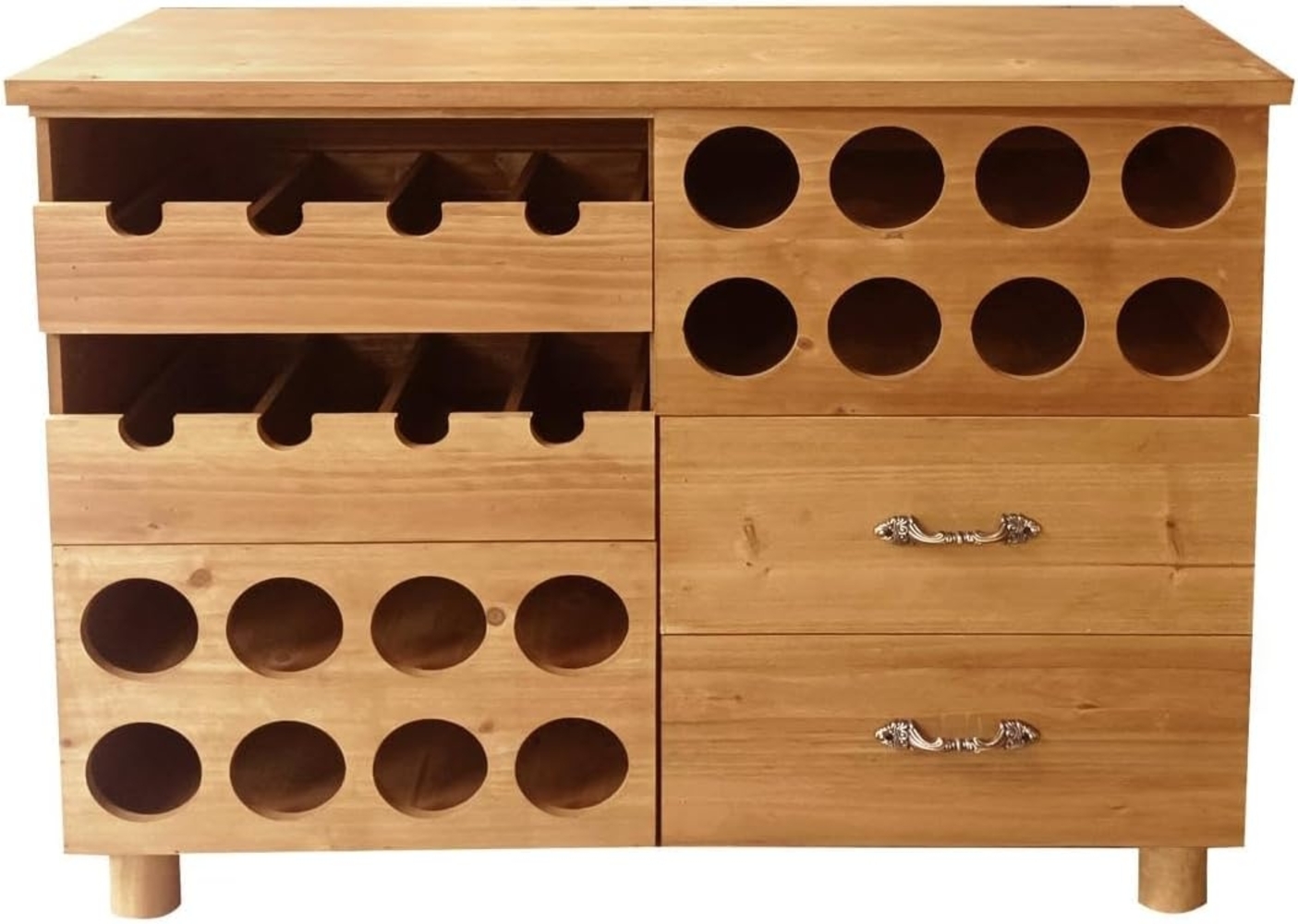 Vente-unique - Flaschenregal - Tannenholz & MDF - 90 x 32 x 69 cm - Holzfarben - RIOJA Bild 1