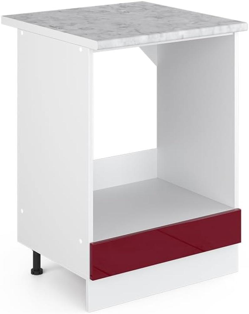 Vicco Küchenschrank R-Line Hängeschrank Unterschrank Küchenzeile Küchenunterschrank Arbeitsplatte, Möbel verfügbar in 6 Dekoren (Bordeaux mit Arbeitsplatte, Herdumbauschrank 60 cm) Bild 1