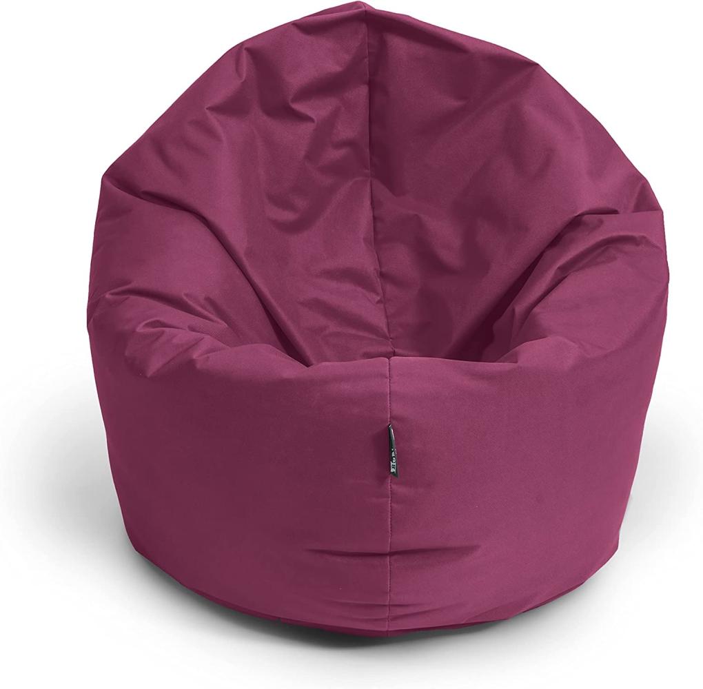 BubiBag Sitzsack, Riesensitzsack für Erwachsene - XXL Sitzsäcke, Sitzkissen oder XXL Gaming Sitzsack, geliefert mit Füllung (145cm Durchmesser, weinrot) Bild 1