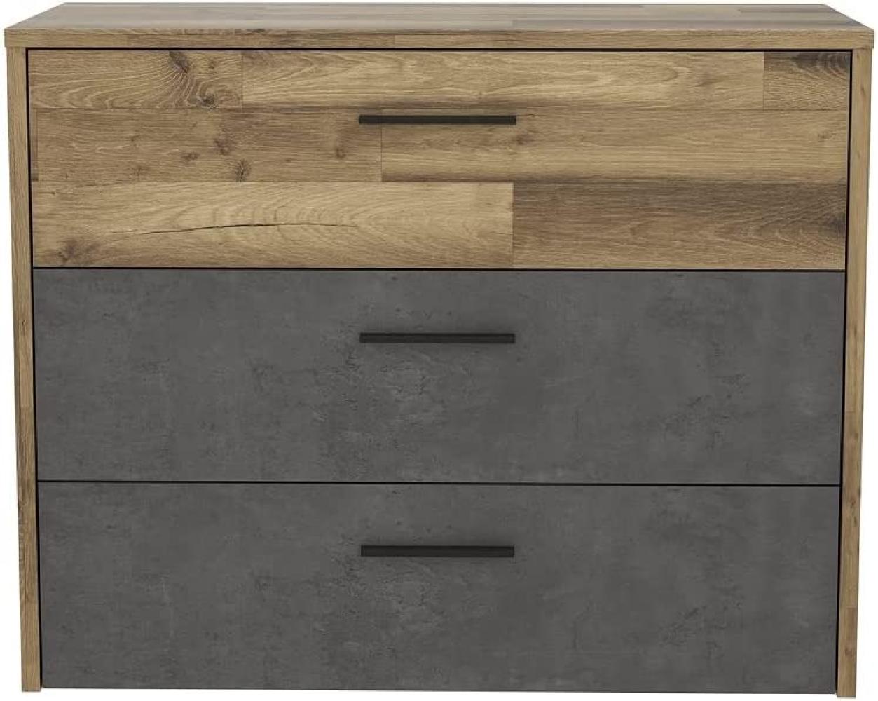 FORTE Ricciano Sideboard, Holzwerkstoff, Braun/Grau, 99,8 x 79,9 x 41,5 cm Bild 1