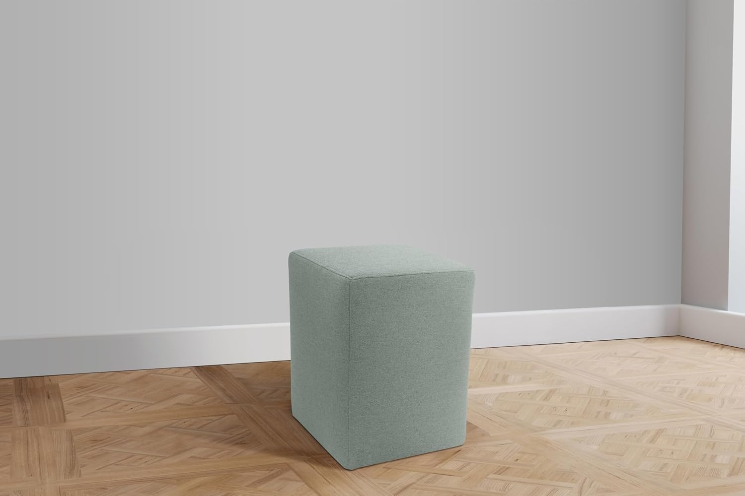 DOMO. Collection Polsterhocker Pontal, Hocker, Rechteckig, Füße mit Filzgleitern, Fußhocker, Polstergarnitur, 38 x 38 x 47 (BxTxH), Mint Bild 1