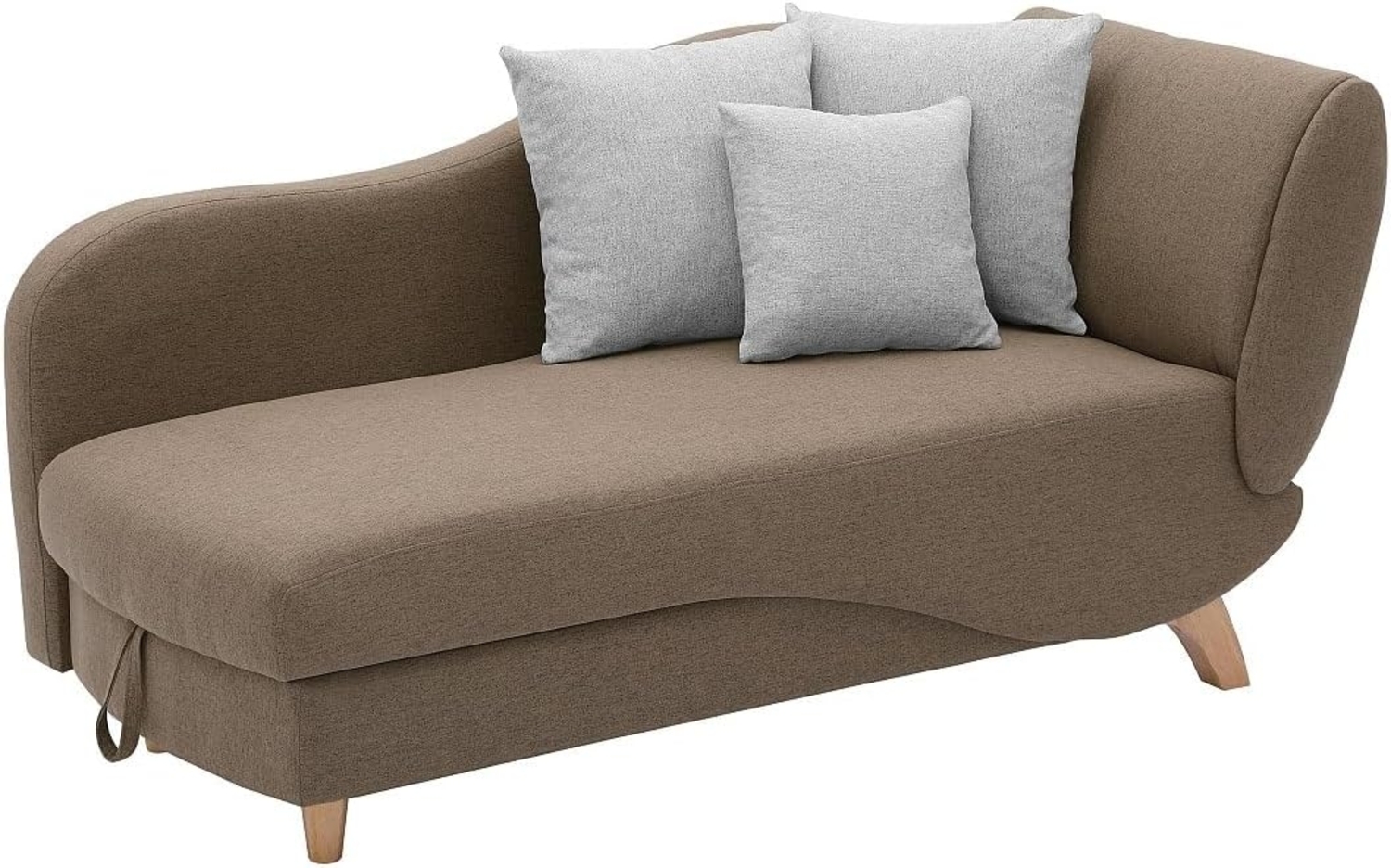 Vente-unique - Recamiere mit Schlaffunktion & Stauraum - linksseitig - Stoff - Braun - PENELOPE Bild 1