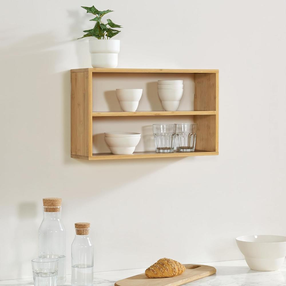 Wandregal Gol 50x15x30 cm Bambus [en. casa] Bild 1