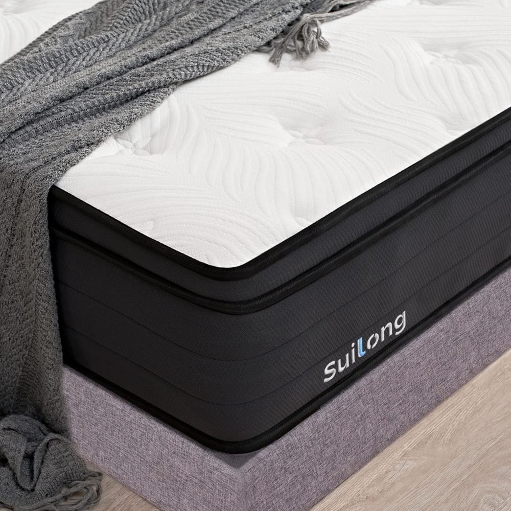 SuiLong Luxus-Premium-Matratze 100 x 200 x 30 cm Härte H3 H4, Produziert nach Deutschem Qualitätsstandard,1. 000er Tonnentaschenfederkernmatratze Rücken und Taillenschmerzen Lindern - 7-Zonen Ergonomie Bild 1