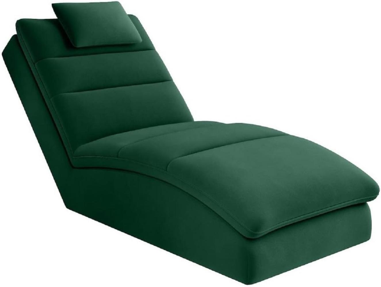 Casa Padrino Luxus Chaiselongue mit Kopfkissen Grün 85 x 170 x H. 92 cm - Wohnzimmer Liegesessel - Relexliege - Recamiere - Wohnzimmer Möbel - Luxus Möbel Bild 1