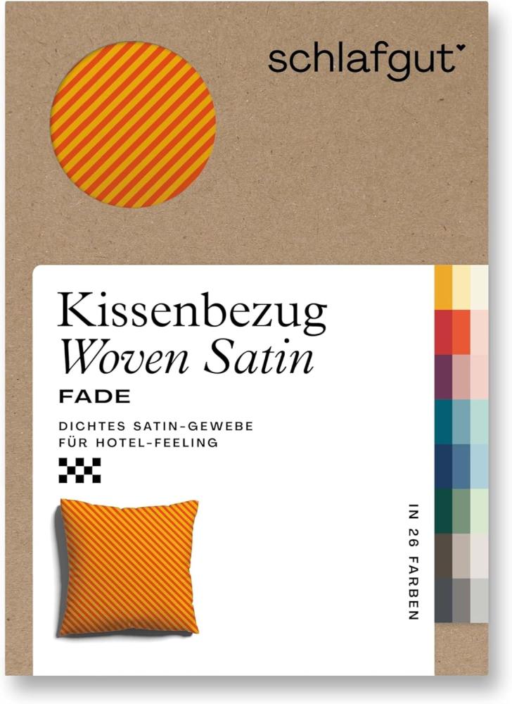 Schlafgut Woven Fade Bettwäsche|Kissenbezug einzeln 80x80 cm| yellow-deep-red-mid Bild 1