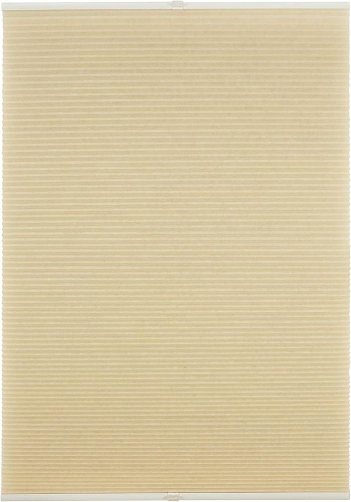 ondeco Wabenplissee Klemmfix Plissee verspannt, Klemmträger ohne Bohren für Fenster und Türen, lichtschutz und Blickdicht, Sonnen-Schallschutz - Cream - 80x130 cm Bild 1