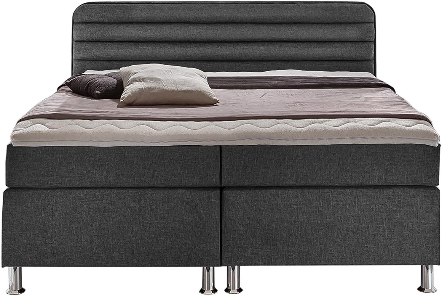 Wimex Boxspringbett Maritima, mit Bornellfederkernmatratze, Liegefläche 180x200 cm, Anthrazit Bild 1