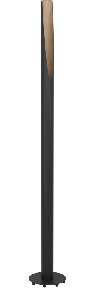 EGLO LED Stehlampe Barbotto, elegante Eck Standleuchte, Stehleuchte aus Stahl in Schwarz und Holz in Natur, FSC zertifiziert, Lampe Wohnzimmer, warmweiß, 137 cm Bild 1