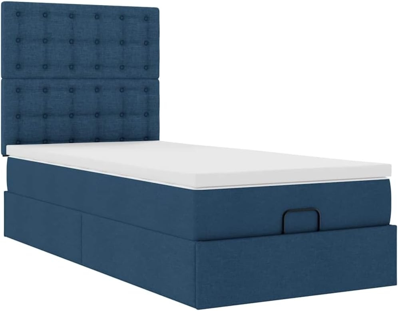 Ottoman-Bett mit Matratze Blau 90x200 cm Stoff 3313298 Bild 1