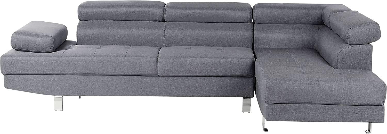 Ecksofa NORREA Grau Stoff Bild 1