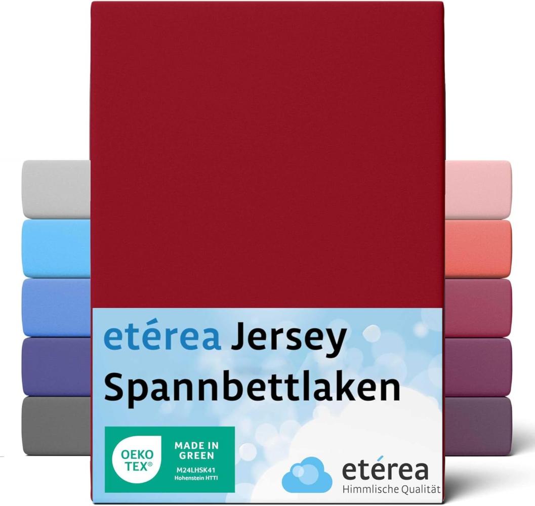 etérea Comfort Jersey Spannbettlaken Kirsche 90x200 cm - 100x200 cm Bild 1