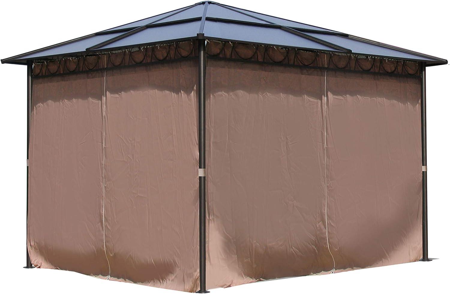 Metall Garten Hardtop Pavillon 3x3 m mit 4 Seitenteilen Doppelstegplatten Polycarbonat Bild 1