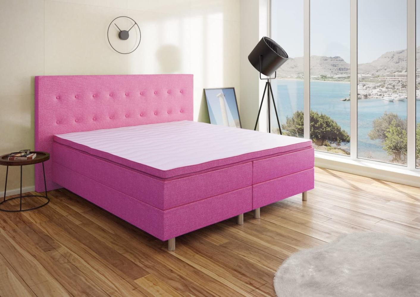 Best For You Boxspringbett Neo First Class Bett Polsterbett Rosa Viele Größen 90x200 Bild 1