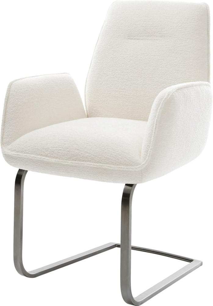 Freischwinger Zoa-Flex Bouclé Soft Beige Freischwinger flach Graphit Taschenfederkern Bild 1