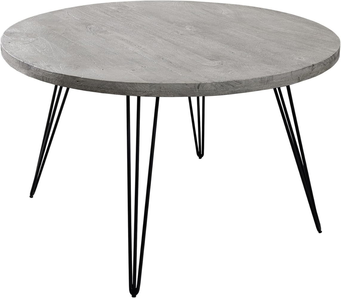 riess-ambiente Esstisch SCORPION Ø80cm grau / schwarz (Einzelartikel, 1-St), Küche · Massivholz · Metall · Hairpin Legs · rund · Industrial Design Bild 1