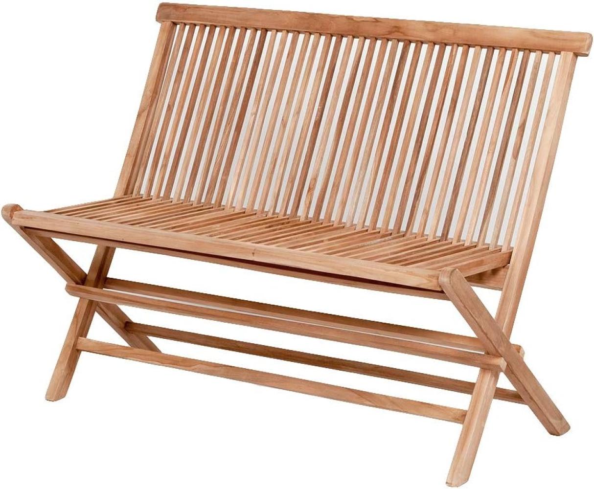 Teak Klappbank KURSI ca. L120cm Natural Gartenbank Holzbank Sitzbank Massivholz Bild 1