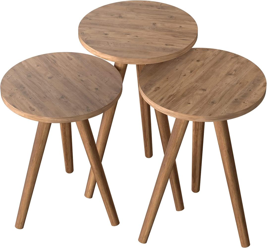 Satztisch Snede 3er Set Holzfarben [en. casa] Bild 1
