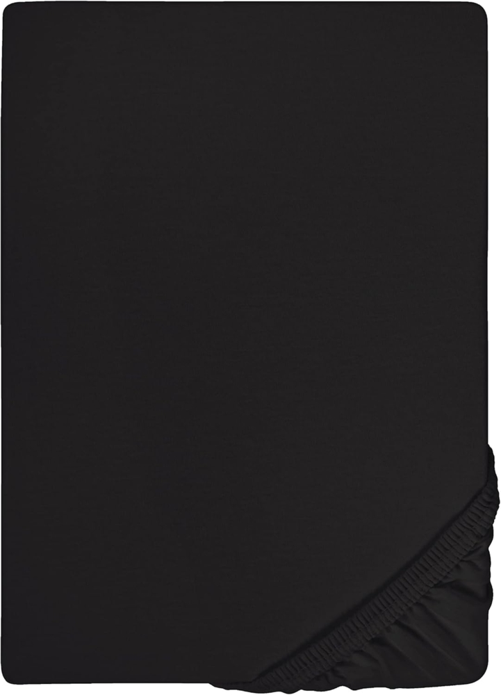 biberna Feinjersey-Spannbetttuch 0077144, schwarz, 1 x 90 x 190 cm - 100x200 cm Bild 1