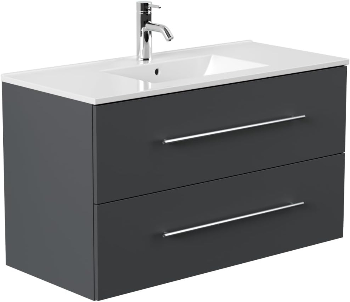 Badmöbel Firenze 100 SoftClose grafit : Grafit Bild 1