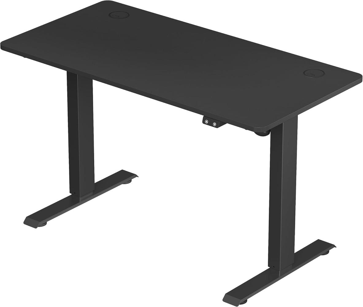 Elektrischer Schreibtisch, höhenverstellbar, Schreibtischständer, Tischgestell mit Motor, Stahl, schwarz, 120 x 60 x (73-114) cm Bild 1