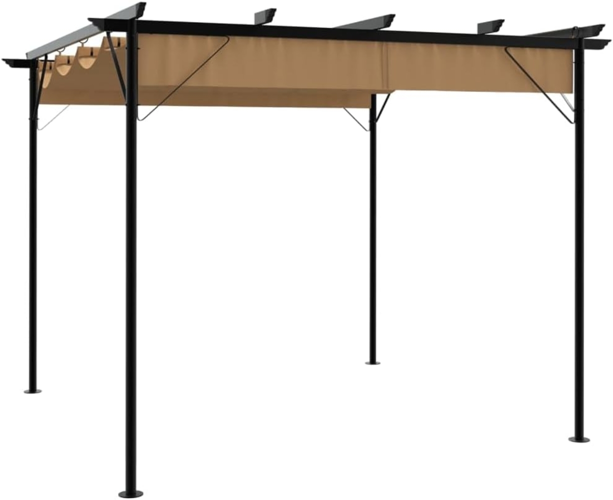 vidaXL Pergola mit Ausziehbarem Dach Taupe 3x3 m Stahl 180 g/m² 312227 Bild 1