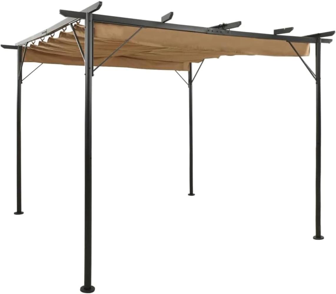 vidaXL Pergola mit Ausziehbarem Dach Taupe 3x3 m Stahl 180 g/m² 312227 Bild 1