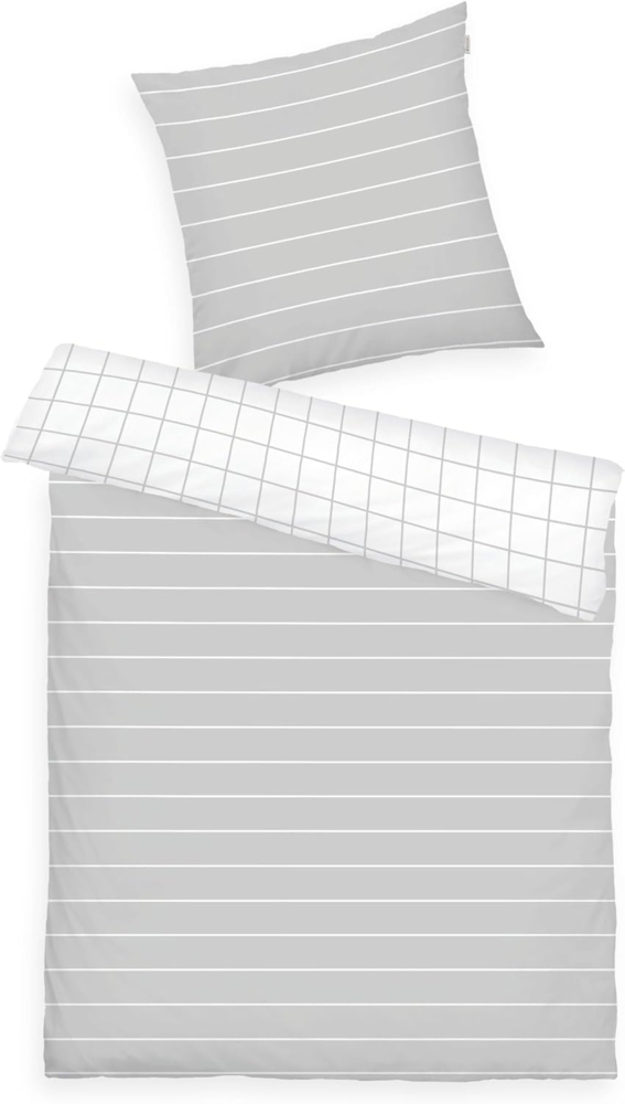 TOM TAILOR HOME Bettwäsche CHECK AND STRIPES in Gr. 135x200cm oder 155x220cm, Renforcé, 2 teilig, new bedroom, gewebtes Label Bild 1