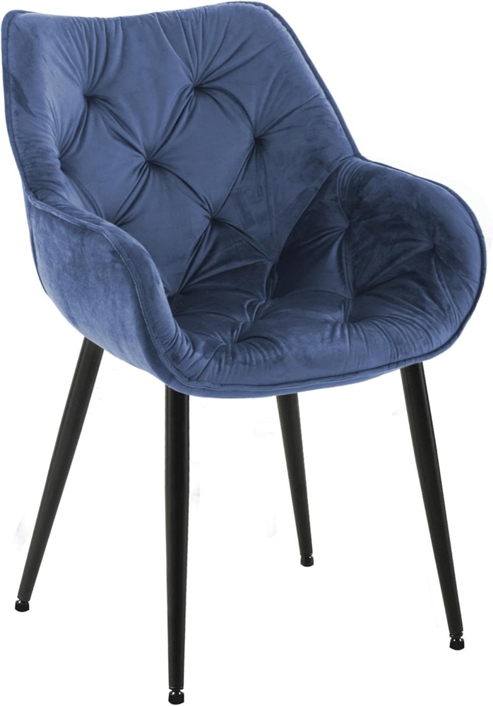 CLP Stuhl Tanna Samt Gesteppt,blau Bild 1