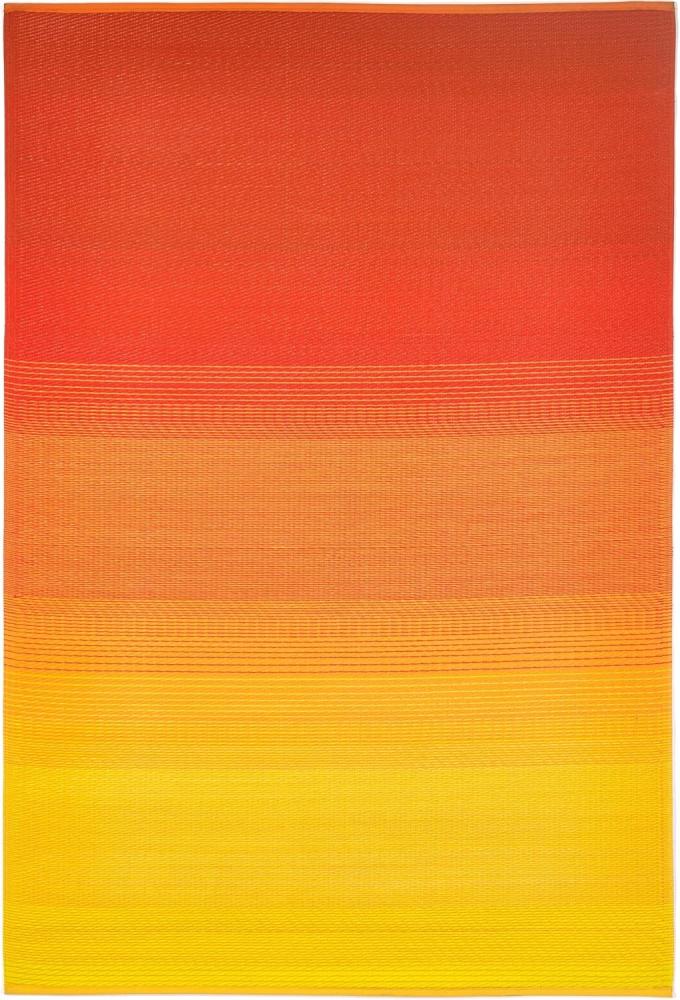 Fab Hab Outdoorteppich Big Sur Sunset aus recyceltem Plastik gelb-orange wetterfest 120x180 cm Bild 1