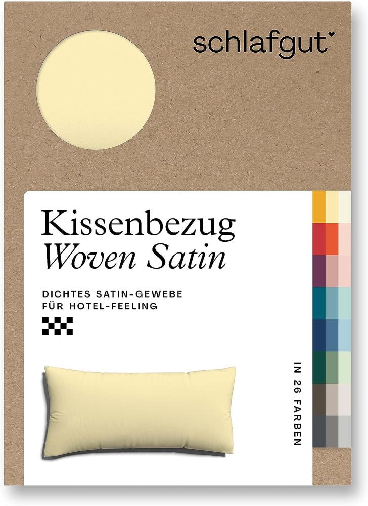 Schlafgut Woven Satin Bettwäsche | Kissenbezug einzeln 40x80 cm | yellow-mid Bild 1