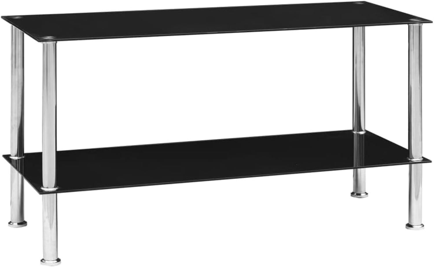 vidaXL Couchtisch Schwarz 110 x 43 x 60 cm Hartglas Bild 1