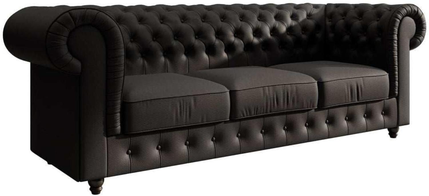 Chesterfield Sofa Hermine (Kunstleder) Schwarz Bild 1