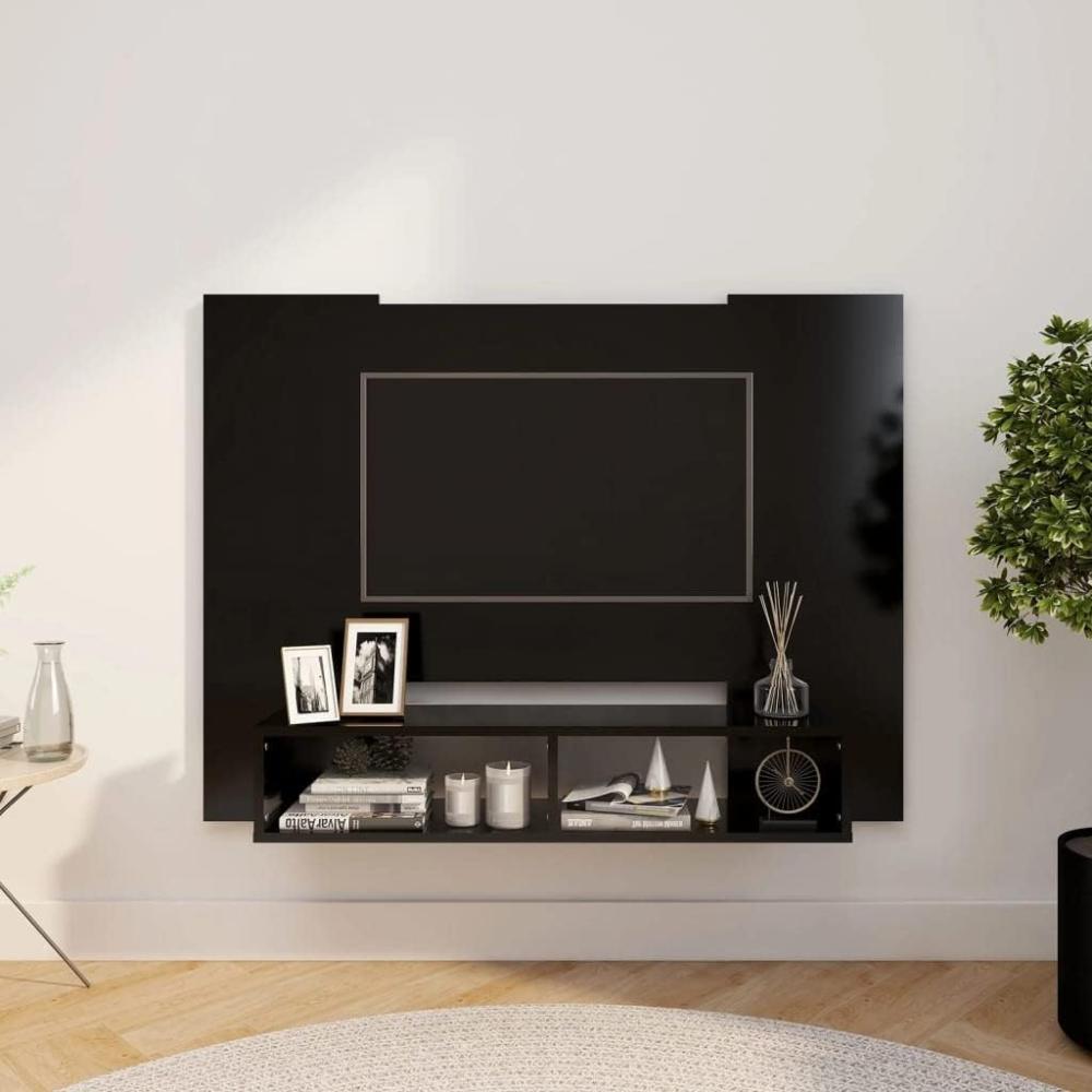 TV-Wandschrank Schwarz 120 x 23,5 x 90 cm Spanplatte [808288] Bild 1