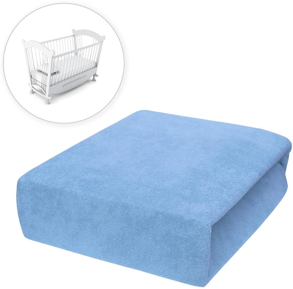 Baby Comfort Frottee Spannbettlaken für 90x40 cm Babybett Matratze (Blau) Bild 1