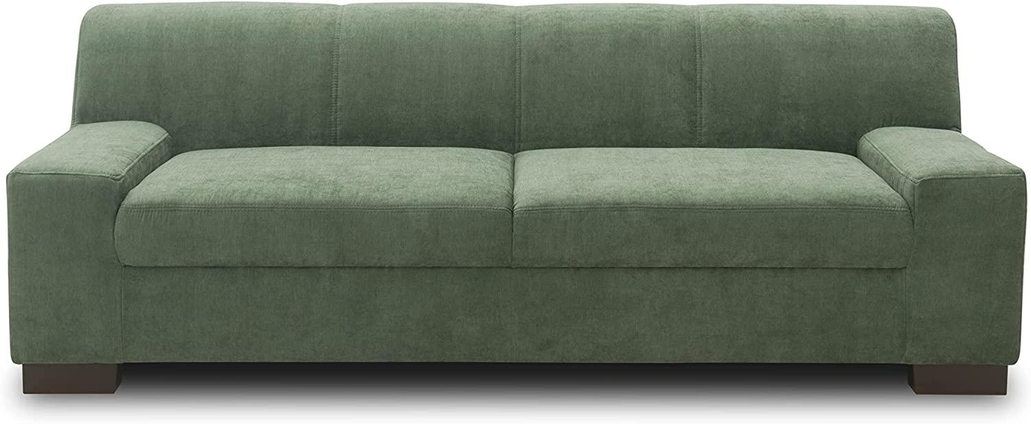 DOMO Collection Norma Sofa / 3er fest / Größe 212 x 85 x 74 cm (BxTxH) / Bezug Polyester grün Bild 1