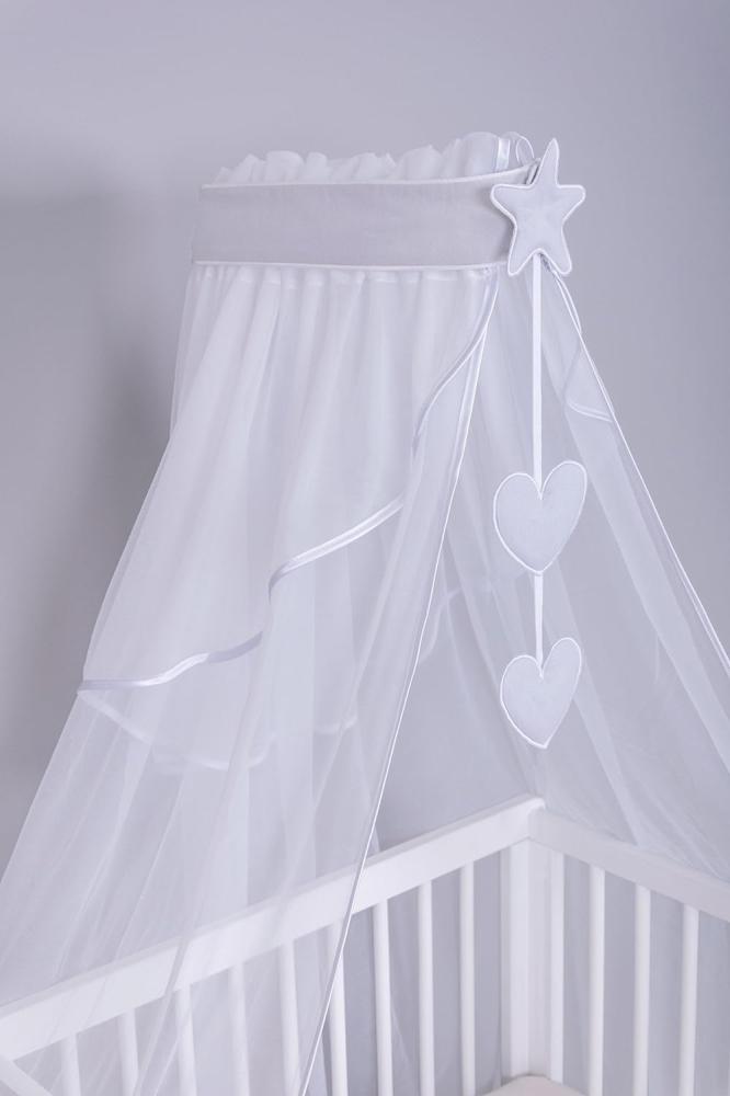 Amilian Betthimmel mit Himmelstange, Himmelhalter - Himmelbett Gestell - für Babybett (Himmelbett Gestell für Babybett, Stubenwagen, Babywiege), Vollstoffhimmel oder Chiffonhimmel Bild 1