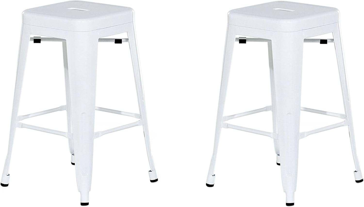 Hocker weiß Höhe 60 cm 2er Set CABRILLO Bild 1