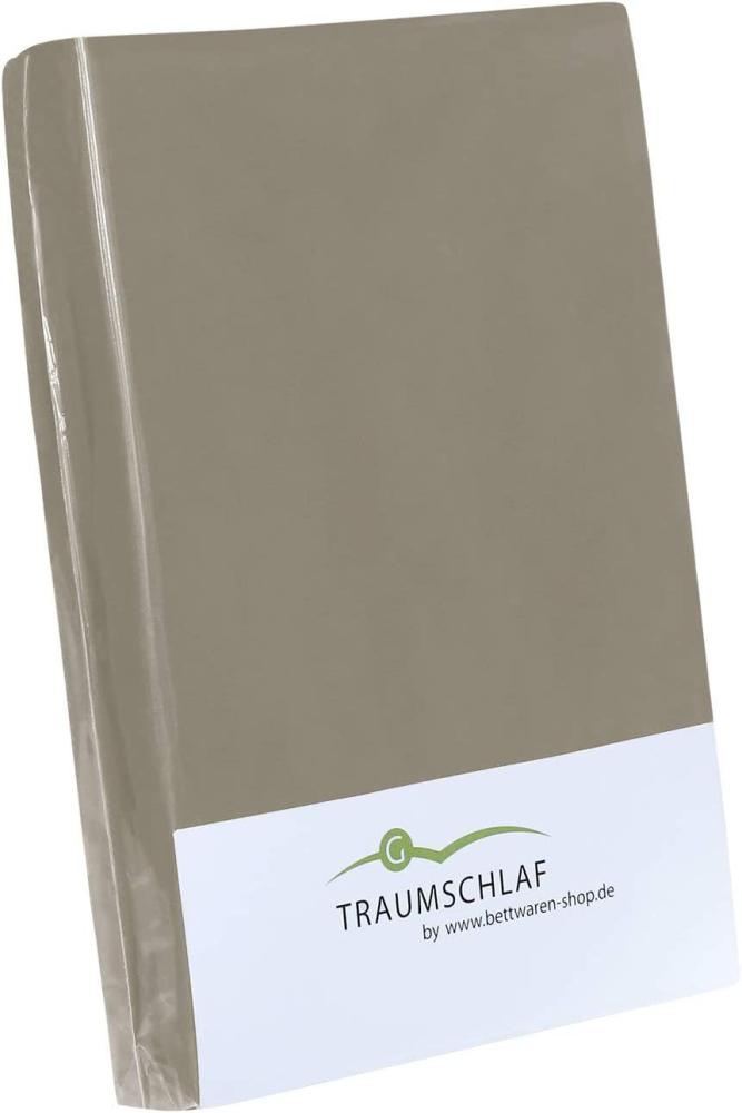 Traumschlaf Spannbettlaken Jersey Elasthan Stretch|180x200 - 200x220 cm| taupe Bild 1