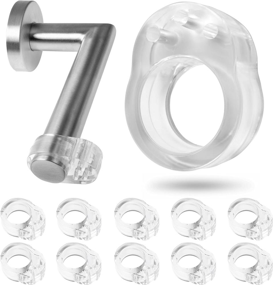 Türgriff Puffer, 10 Pack, für Türen, gegen verschrammte Wände und Türklinken, transparent, mit Ø 18mm Öffnung, dehnbar, Anschlagsdämpfer aus Silikon Bild 1