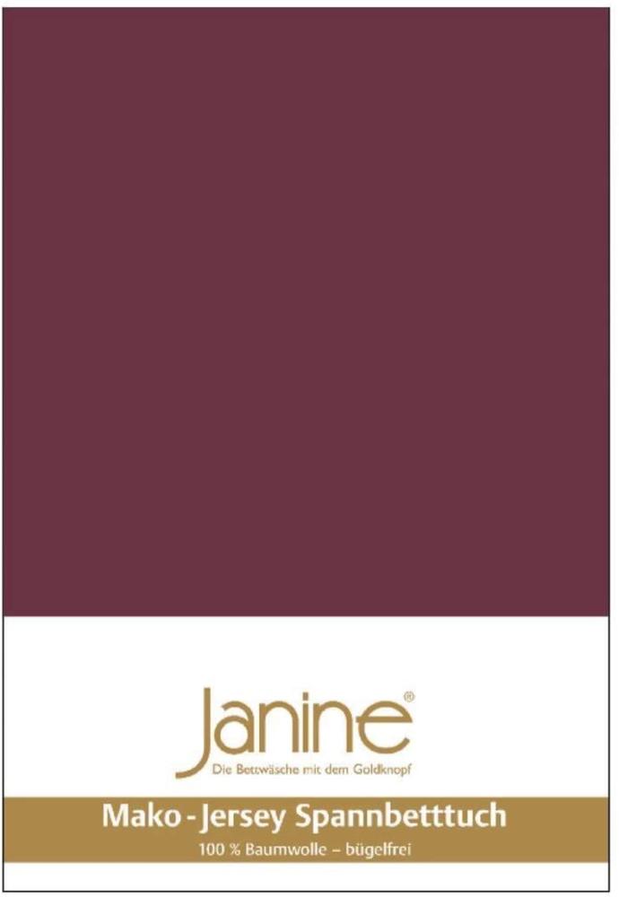 Janine Mako Jersey Spannbetttuch Bettlaken 140-160x200 cm OVP 5007 41 burgund Bild 1