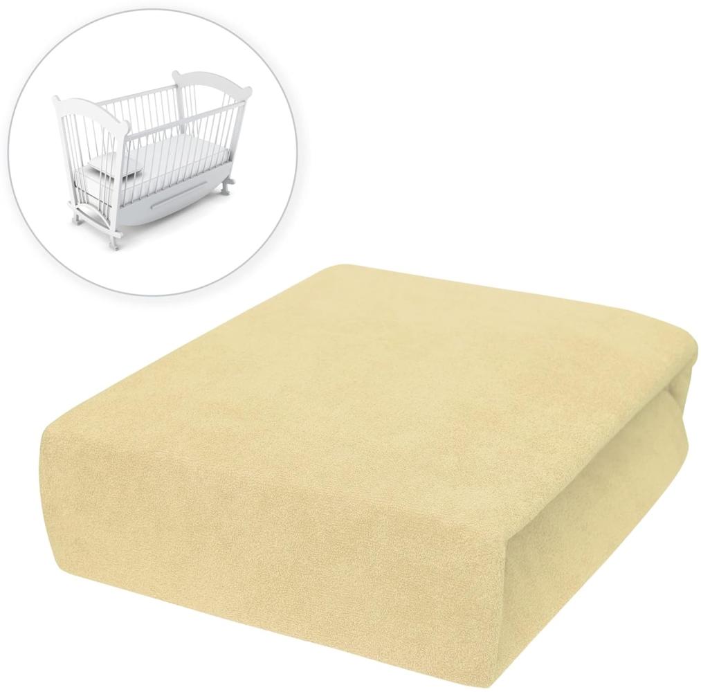 Baby Comfort Frottee Spannbettlaken für 90x40 cm Babybett Matratze (Gelb) Bild 1