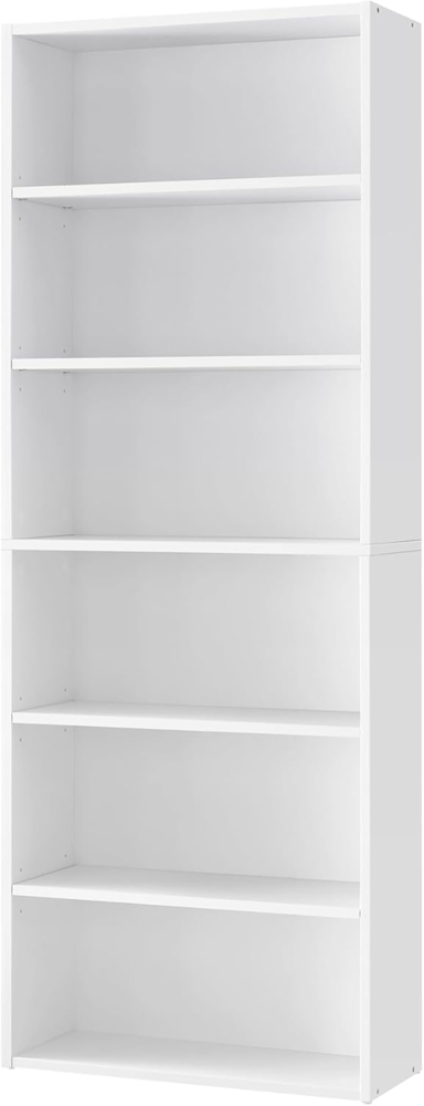 VASAGLE Bücherregal 6 Ebenen, Standregal, Aufbewahrungsregal, verstellbare Einlegeböden, für Wohnzimmer, Homeoffice, Schlafzimmer, wolkenweiß LBC166T14 Bild 1