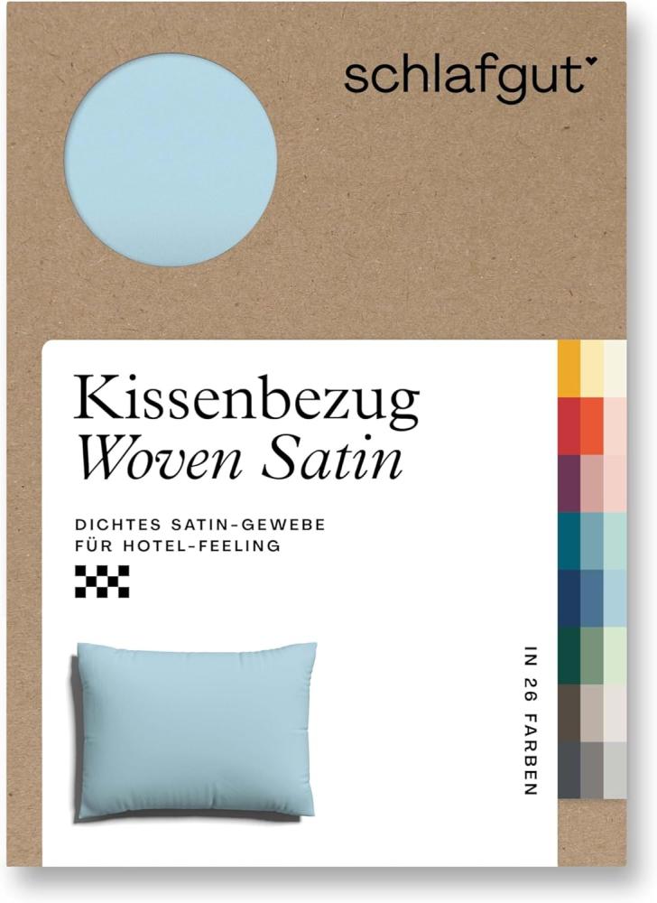 Schlafgut Woven Satin Bettwäsche|Kissenbezug einzeln 60x80 cm| blue-light Bild 1