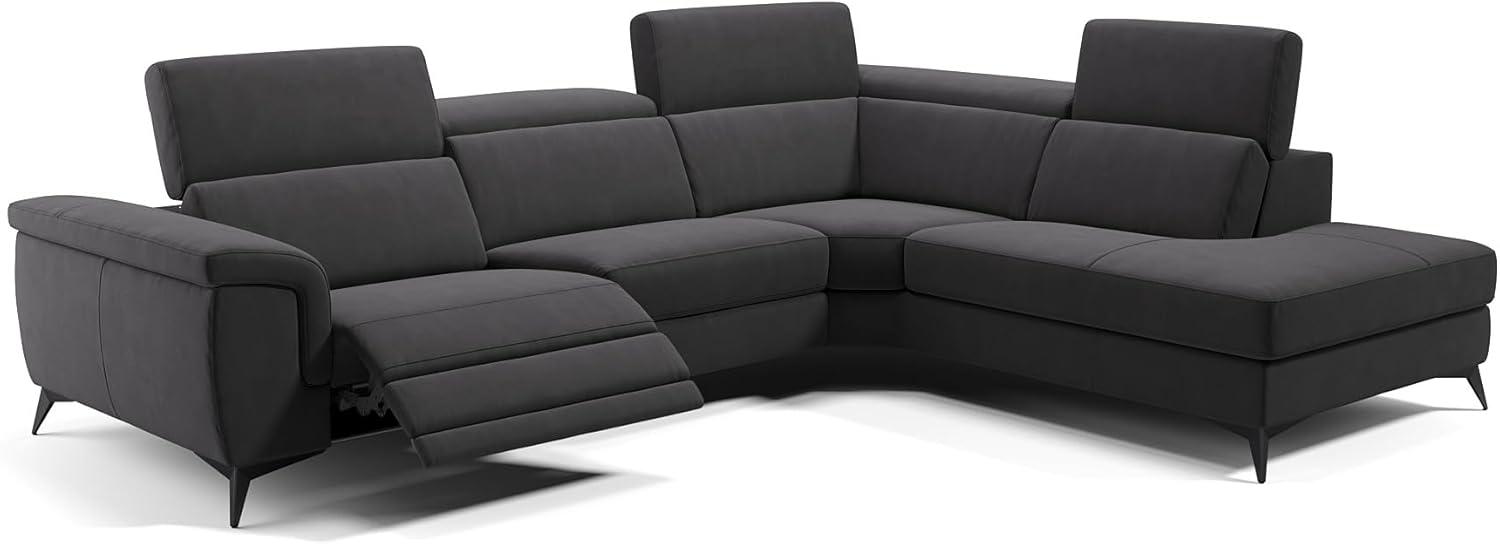 Sofanella Ecksofa AMARO Sofalandschaft Funktionssofa Stoff in Schwarz S: 286 Breite x 108 Tiefe Bild 1