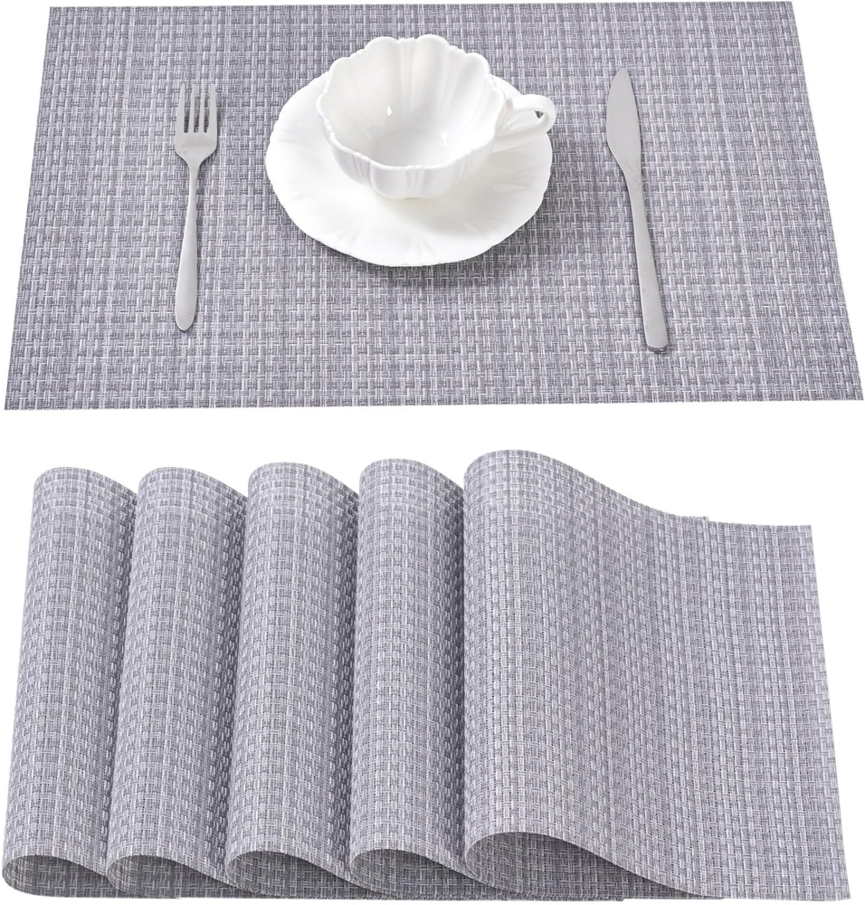 Simurq Platzset - Tischsets Abwaschbar / Rutschfest und Waschbar, (Platzdeckchen in 45x30 cm - Tischunterlage -, 6-St, Set mit 4 oder 6 Tischsets), Tischuntersetzer für Esszimmer und Küche Bild 1