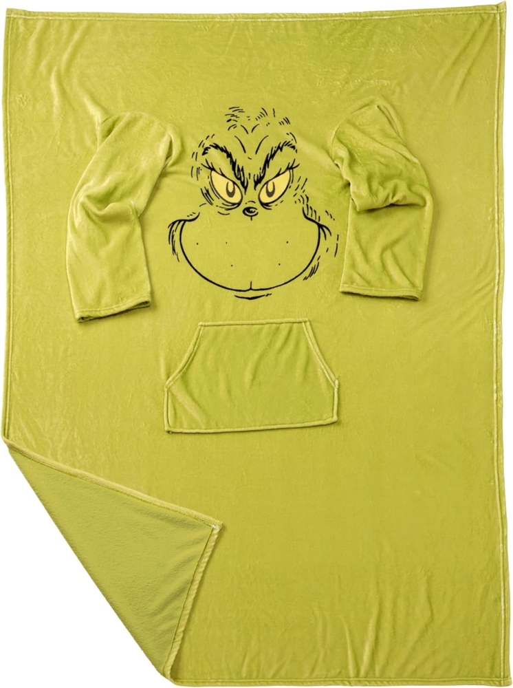 Wohndecke The Grinch TV Decke mit Ärmeln und Taschen Kuscheldecke 130 x 170 cm, United Labels® Bild 1