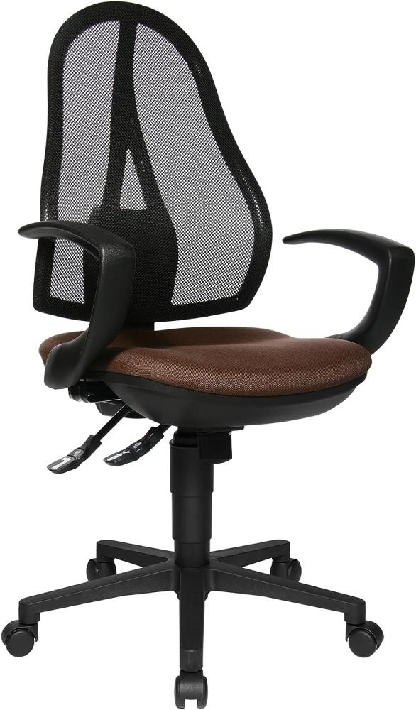 Topstar OP20QG08 Open Point SY, Bürostuhl, Schreibtischstuhl, ergonomisch, inkl. Armlehnen, Stoffbezug, braun Bild 1