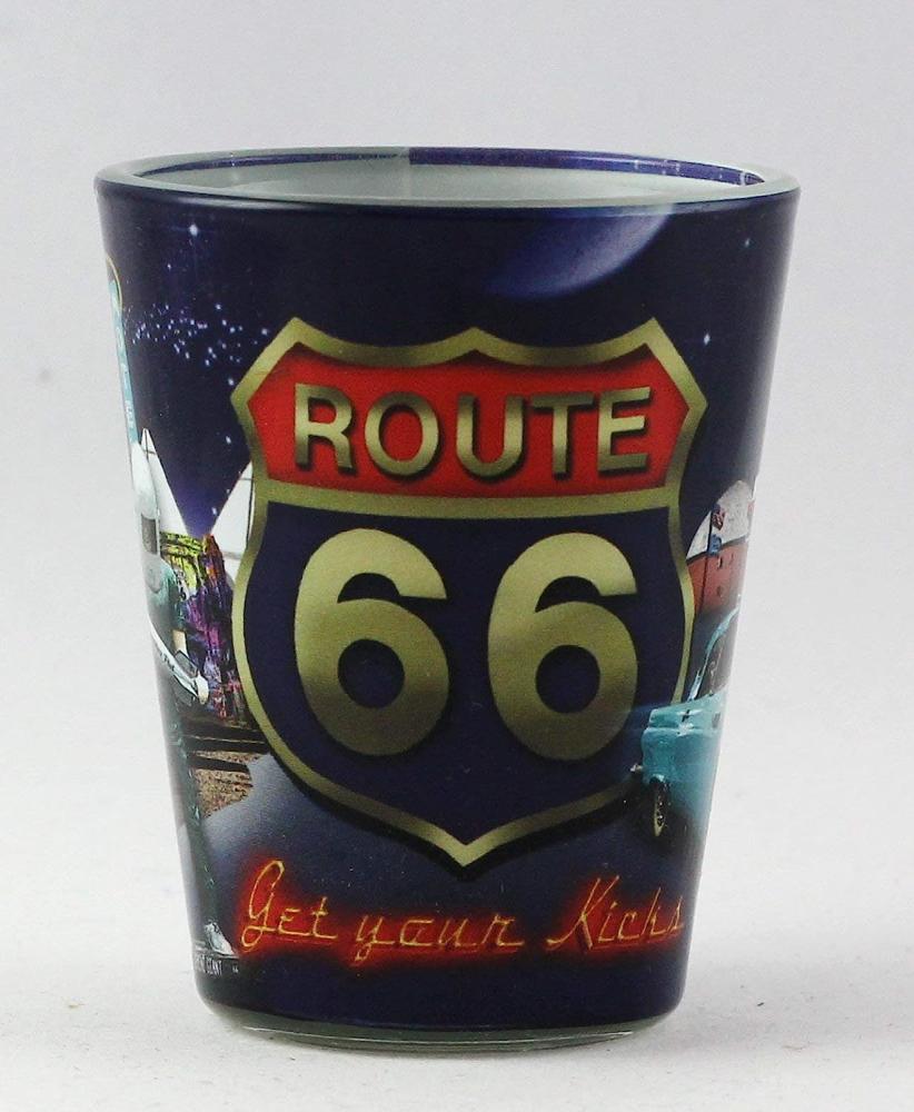 Route 66 Retro Collage Shot Glass rtp by World By Shotglass Bild 1