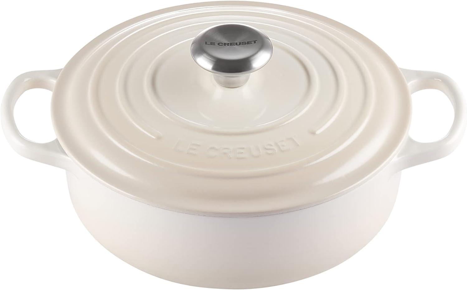 Le Creuset Signature Gourmet Bräter rund 24 cm Meringue Bild 1